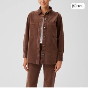 Eileen Fisher Organic Cotton Stretch Corduroy Shirt Jacket